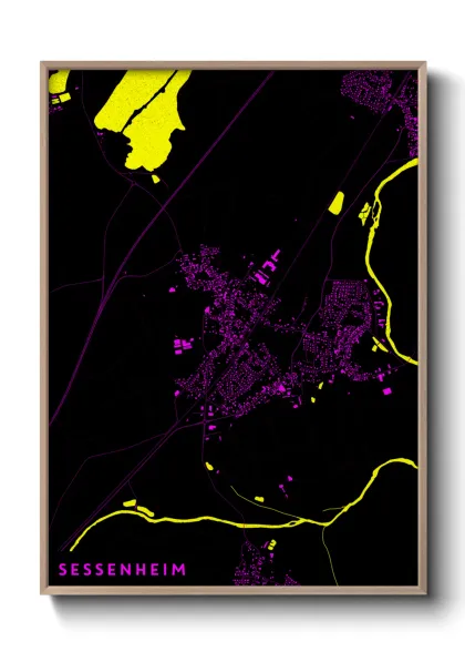 Une affiche de carte sur Sessenheim