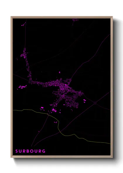 Une affiche de carte sur Surbourg
