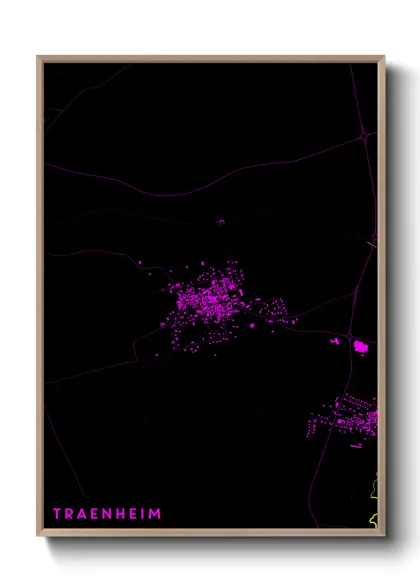 Une affiche de carte sur Traenheim