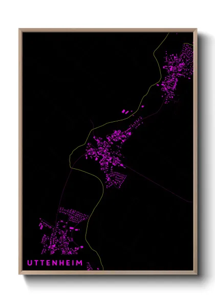 Une affiche de carte sur Uttenheim