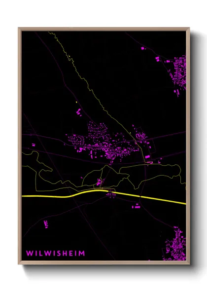 Une affiche de carte sur Wilwisheim