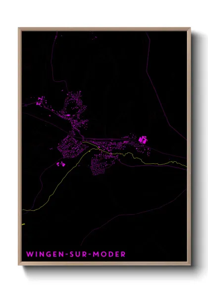 Une affiche de carte sur Wingen-sur-Moder