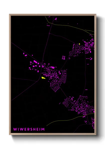 Une affiche de carte sur Wiwersheim