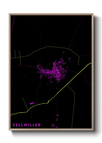 Une affiche de carte sur Zellwiller