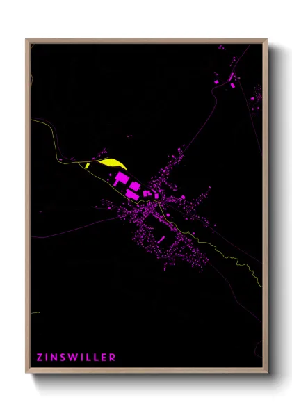 Une affiche de carte sur Zinswiller