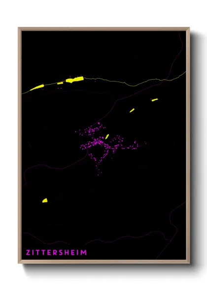 Une affiche de carte sur Zittersheim