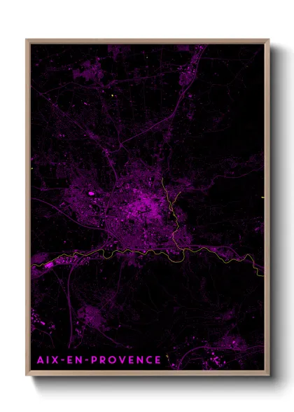 Une affiche de carte sur Aix-en-Provence