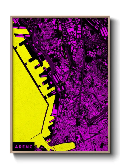 Une affiche de carte sur Arenc