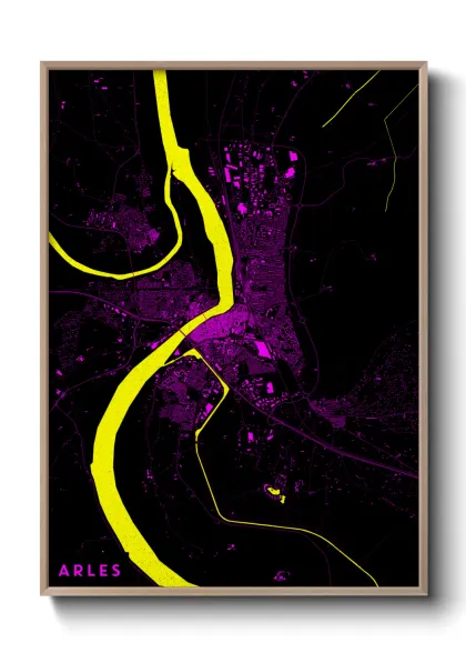 Une affiche de carte sur Arles