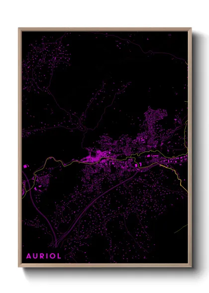 Une affiche de carte sur Auriol