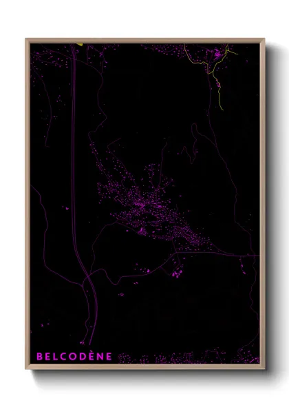 Une affiche de carte sur Belcodène