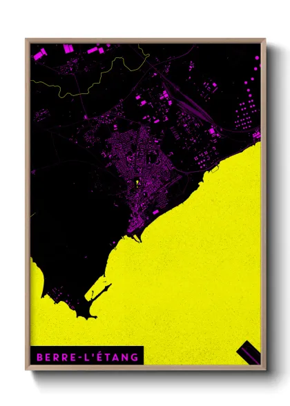 Une affiche de carte sur Berre-l'Étang