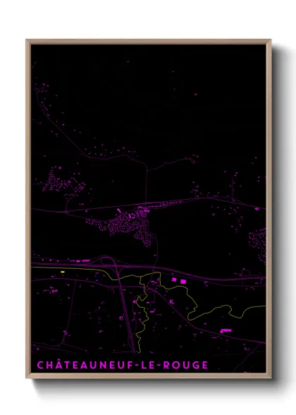 Une affiche de carte sur Châteauneuf-le-Rouge