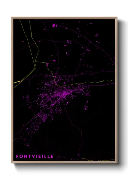 Une affiche de carte sur Fontvieille