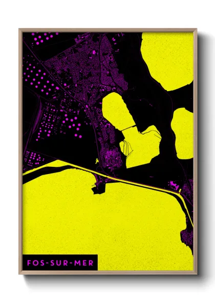 Une affiche de carte sur Fos-sur-Mer