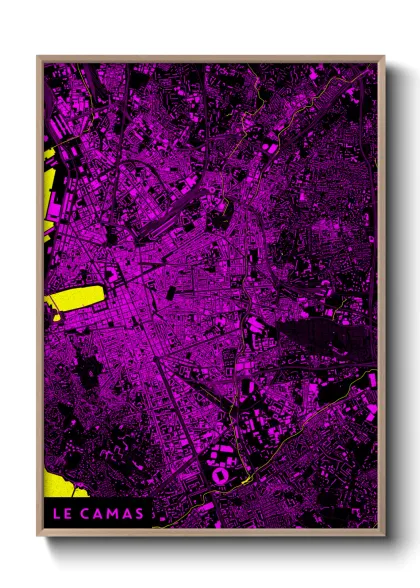 Une affiche de carte sur Le Camas