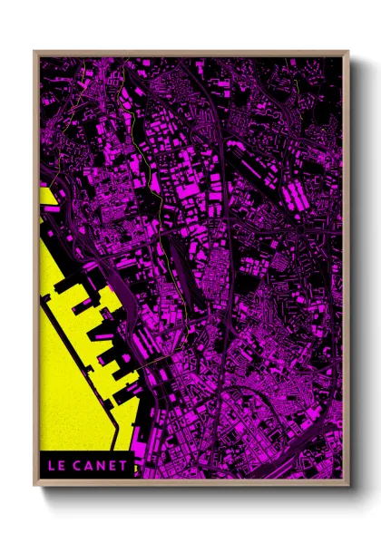 Une affiche de carte sur Le Canet