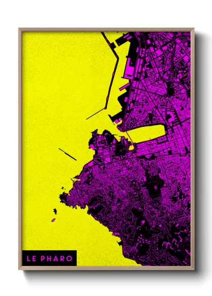 Une affiche de carte sur Le Pharo