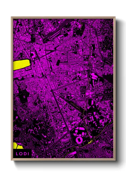 Une affiche de carte sur Lodi