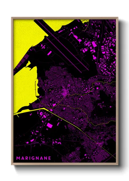 Une affiche de carte sur Marignane