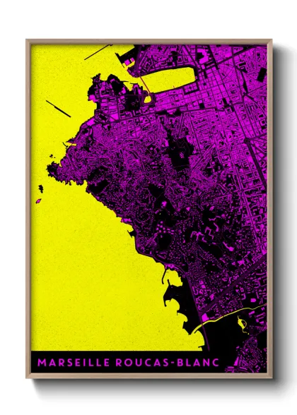 Une affiche de carte sur Marseille Roucas-Blanc