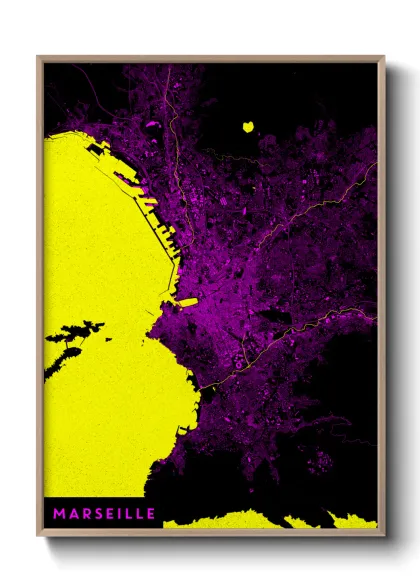 Une affiche de carte sur Marseille