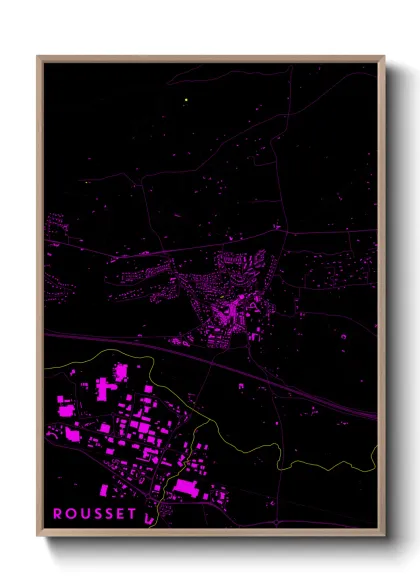 Une affiche de carte sur Rousset