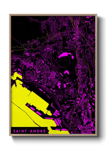 Une affiche de carte sur Saint-André