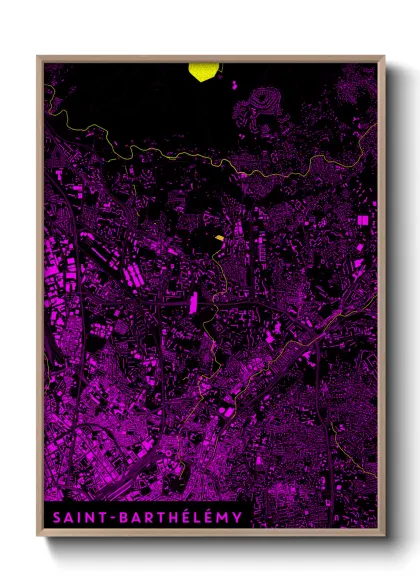 Une affiche de carte sur Saint-Barthélémy