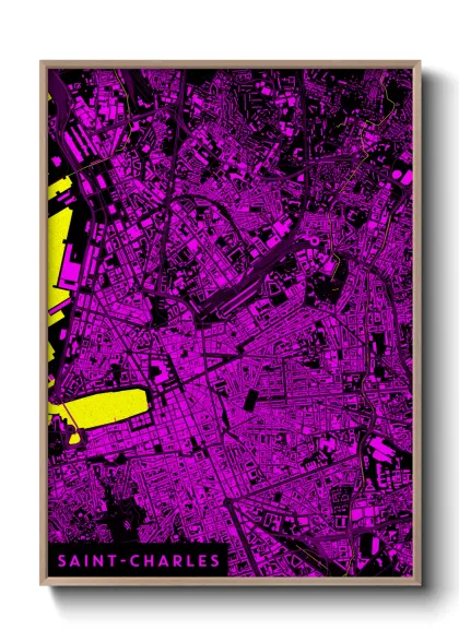 Une affiche de carte sur Saint-Charles
