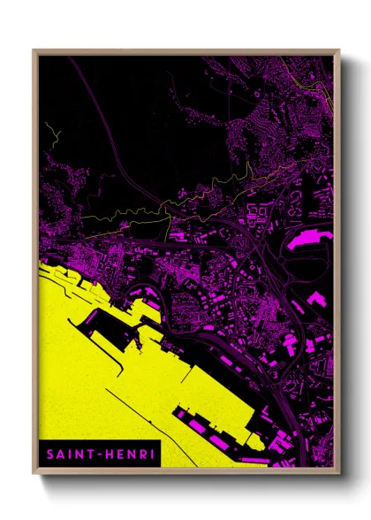 Une affiche de carte sur Saint-Henri