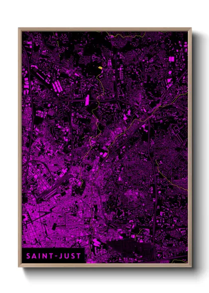 Une affiche de carte sur Saint-Just