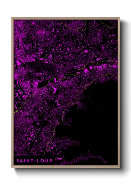 Une affiche de carte sur Saint-Loup