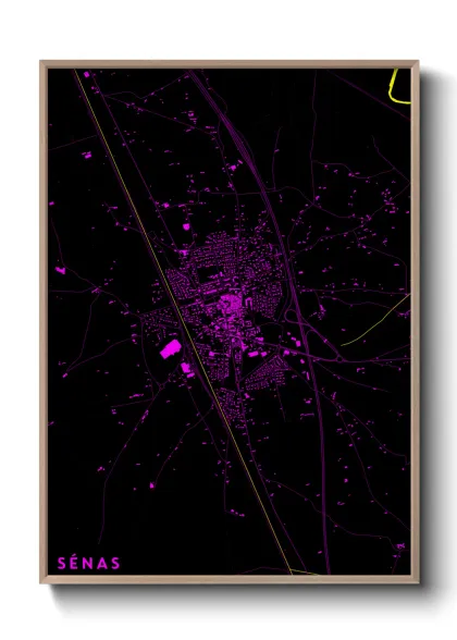 Une affiche de carte sur Sénas