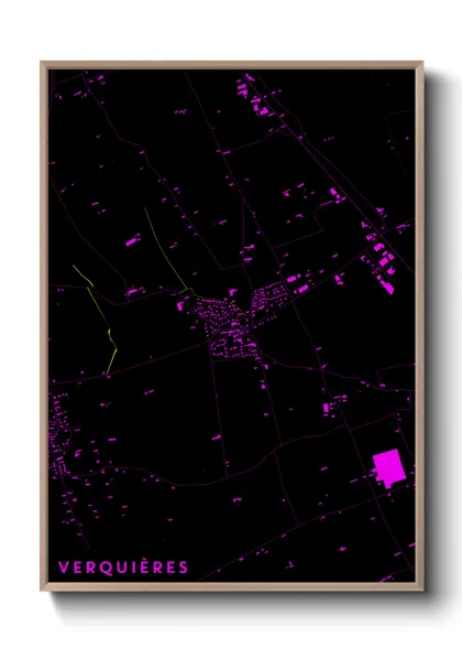 Une affiche de carte sur Verquières