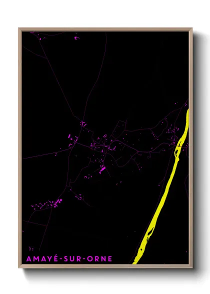 Une affiche de carte sur Amayé-sur-Orne