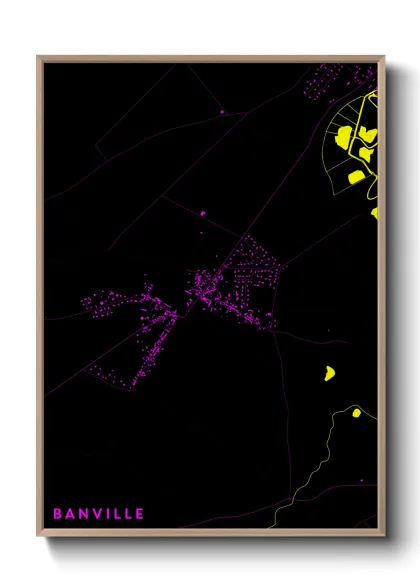 Une affiche de carte sur Banville