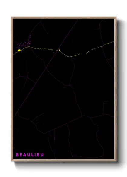 Une affiche de carte sur Beaulieu