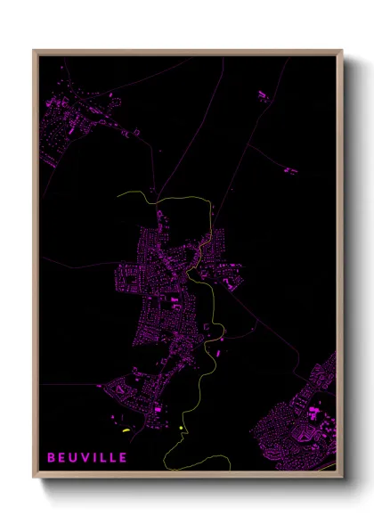 Une affiche de carte sur Beuville
