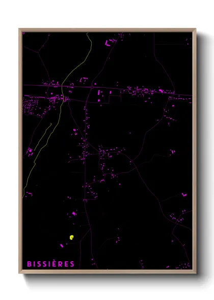 Une affiche de carte sur Bissières