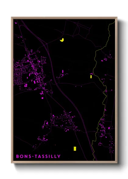 Une affiche de carte sur Bons-Tassilly