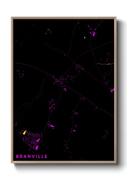 Une affiche de carte sur Branville