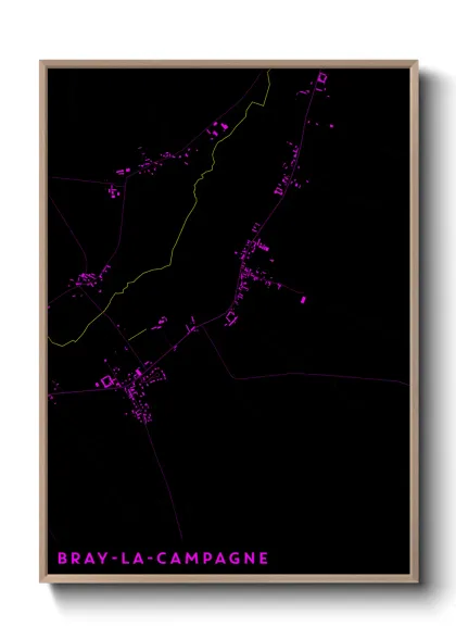 Une affiche de carte sur Bray-la-Campagne