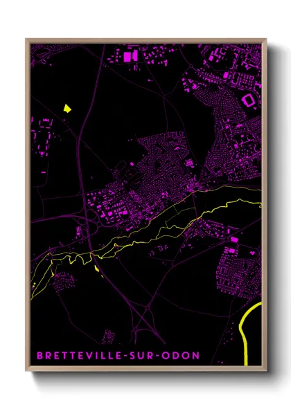 Une affiche de carte sur Bretteville-sur-Odon