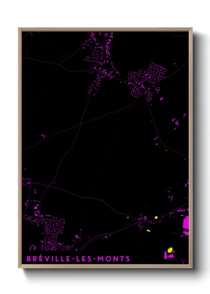 Une affiche de carte sur Bréville-les-Monts
