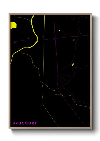 Une affiche de carte sur Brucourt