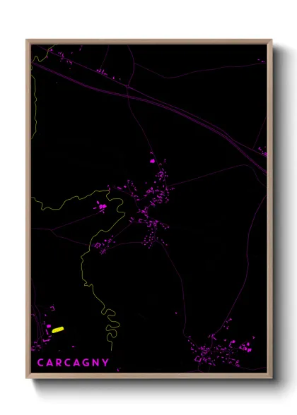 Une affiche de carte sur Carcagny
