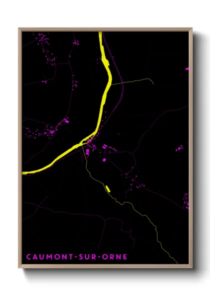 Une affiche de carte sur Caumont-sur-Orne
