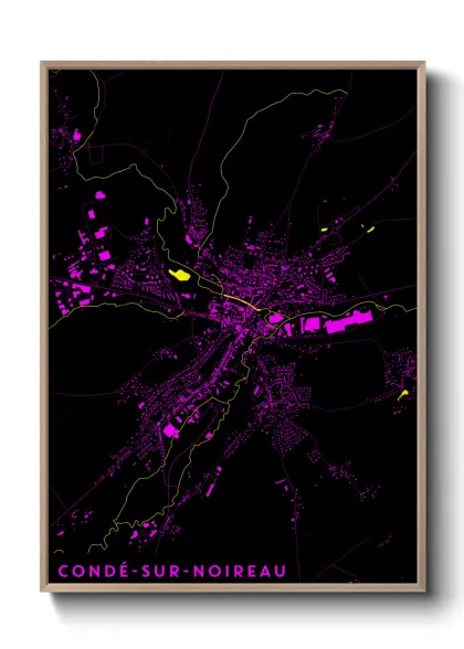 Une affiche de carte sur Condé-sur-Noireau