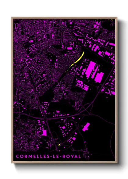 Une affiche de carte sur Cormelles-le-Royal